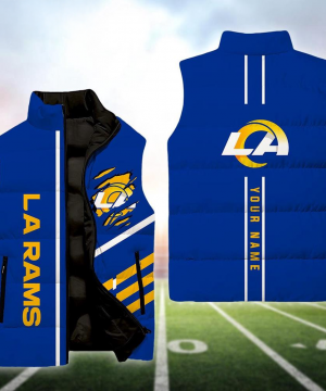 Los Angeles Rams NFL Custom Puffer Vest | Personalized NFL Winter Gear