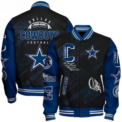 Dallas Cowboys NFL Varsity Jacket – Retro Baseball Style - Image 2