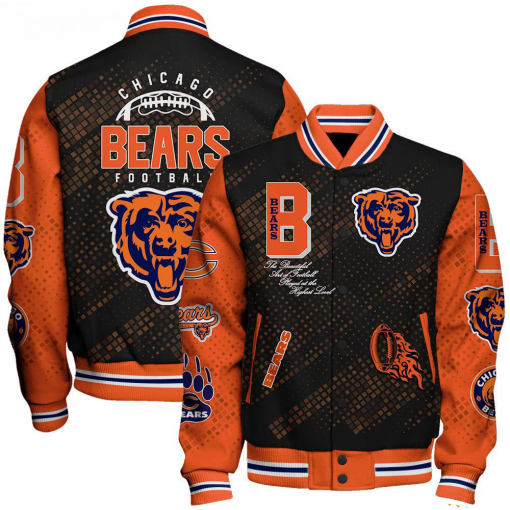 Chicago Bears NFL Varsity Jacket – Retro Baseball Style - Image 2