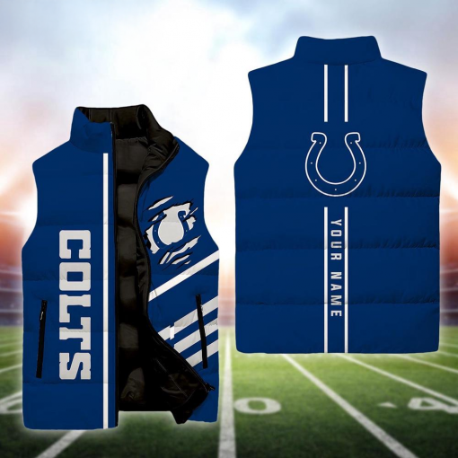 Indianapolis Colts NFL Custom Puffer Vest | Personalized NFL Winter Gear - Image 2