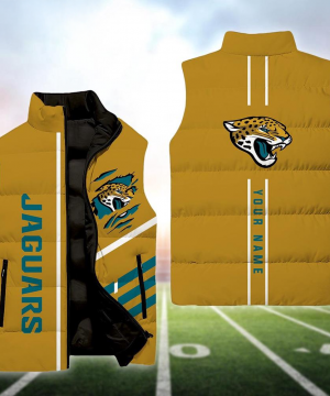 Jacksonville Jaguars NFL Custom Puffer Vest | Personalized NFL Winter Gear