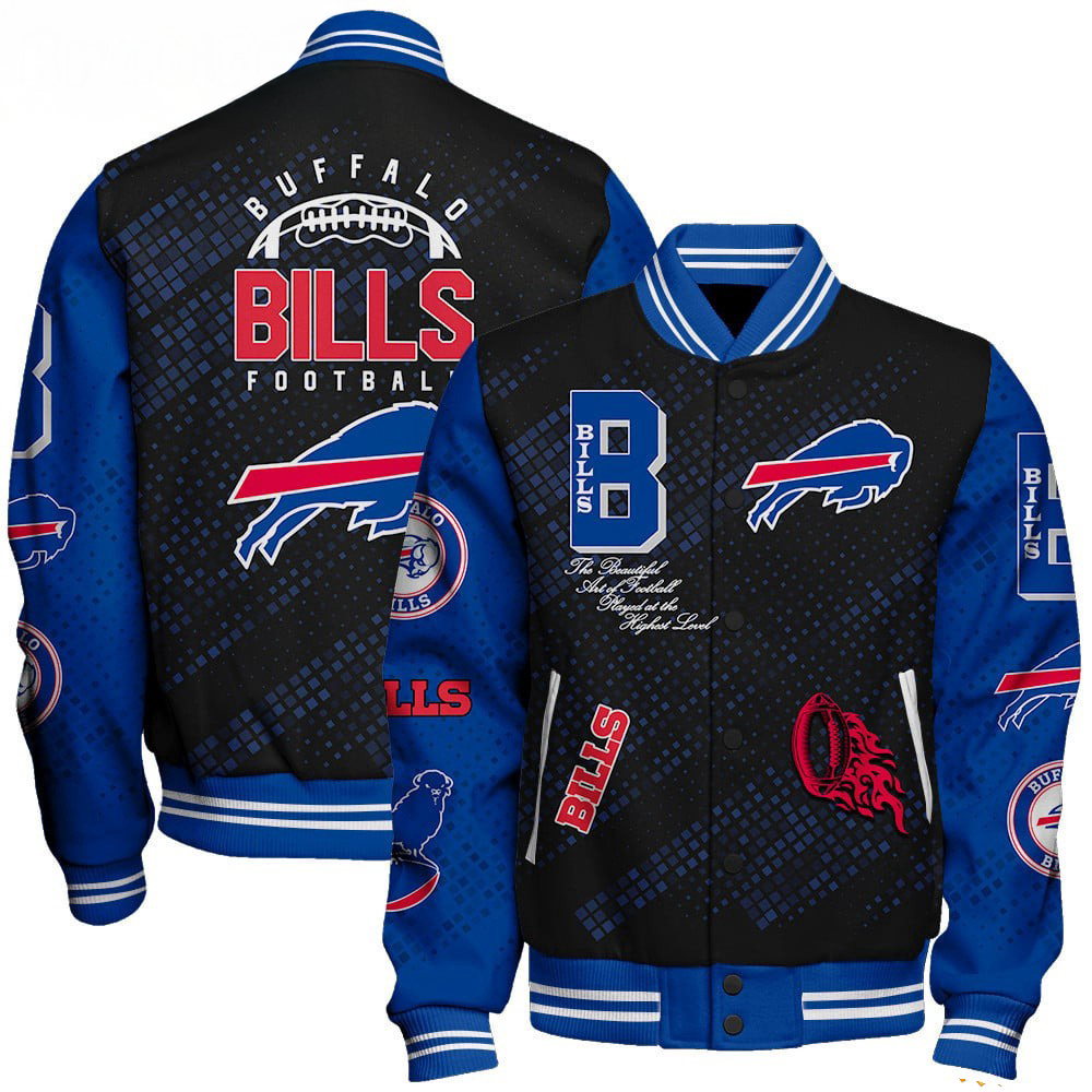 Buffalo Bills NFL Varsity Jacket – Retro Baseball Style