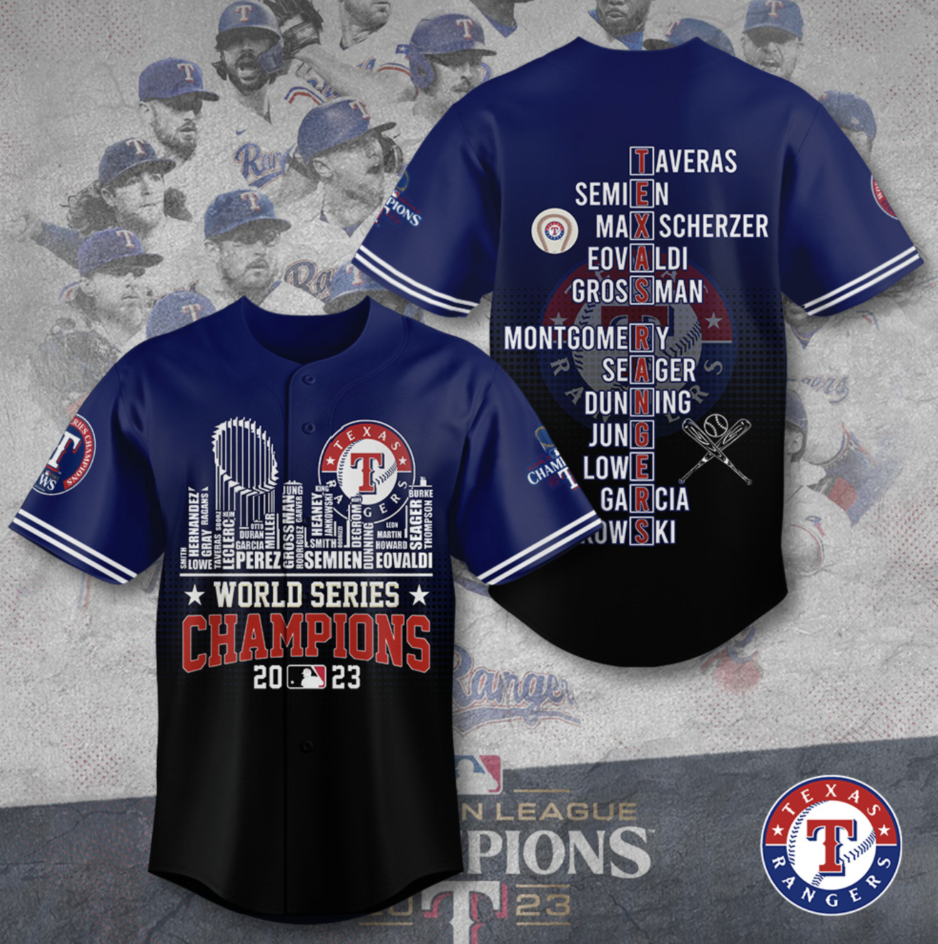 Texas Rangers MLB Baseball Jersey | Soft Fabric & Easy Care