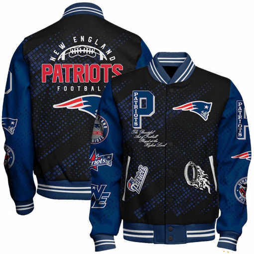 New England Patriots NFL Varsity Jacket – Retro Baseball Style - Image 2