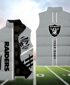 Las Vegas Raiders NFL Custom Puffer Vest | Personalized NFL Winter Gear