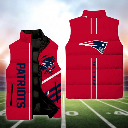 New England Patriots  NFL Custom Puffer Vest | Personalized NFL Winter Gear - Image 2