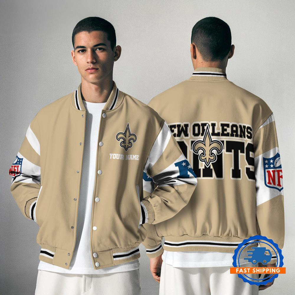 New Orleans Saints NFL Varsity Jacket | Custom Name Team Baseball Bomber for Fans