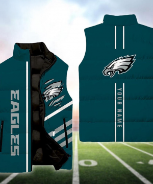 Philadelphia Eagles NFL Custom Puffer Vest | Personalized NFL Winter Gear