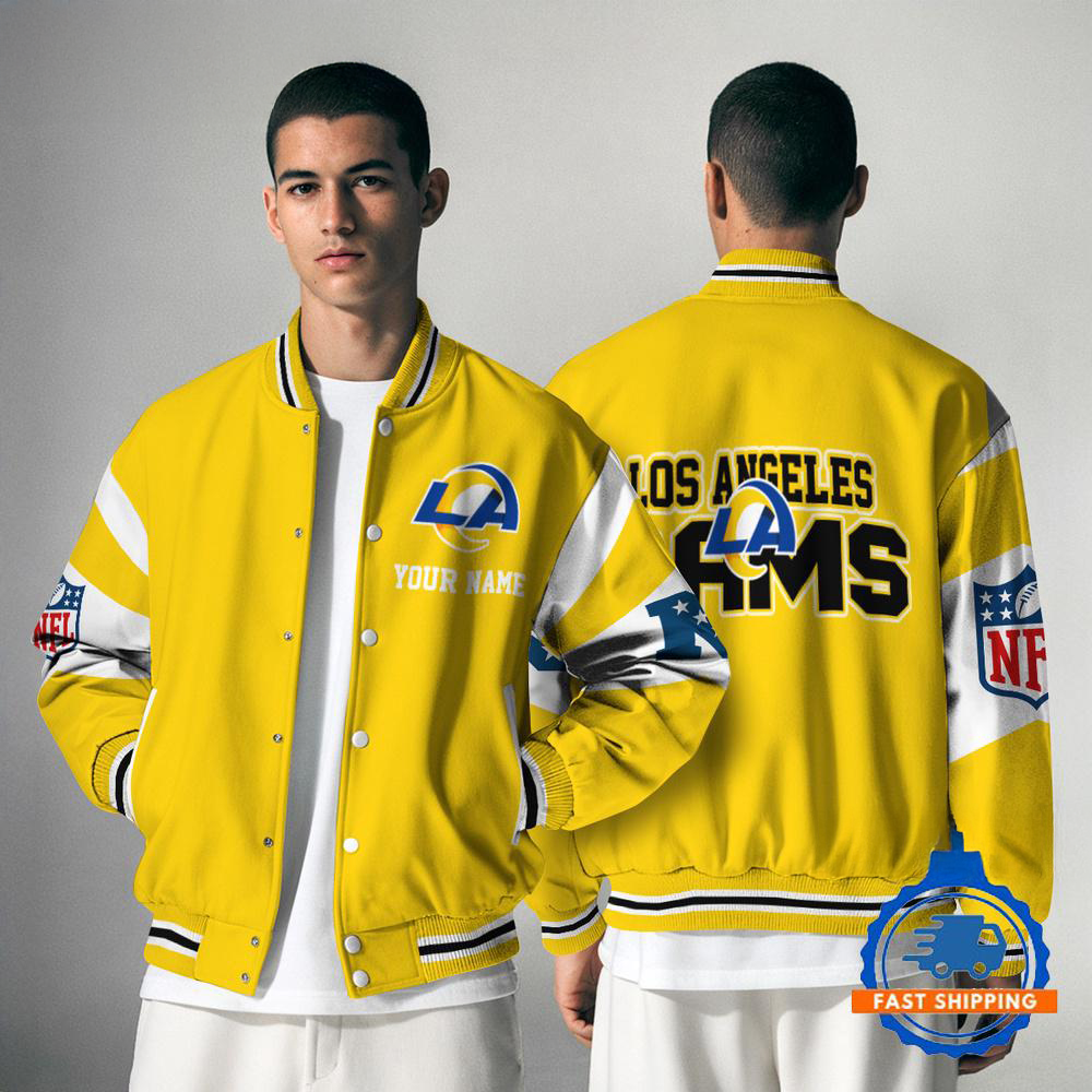 Los Angeles Rams  NFL Varsity Jacket | Custom Name Team Baseball Bomber for Fans