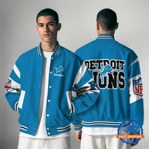 Detroit Lions  NFL Varsity Jacket | Custom Name Team Baseball Bomber for Fans