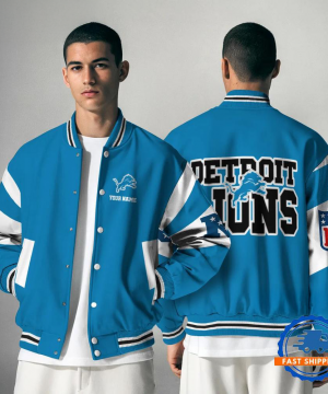 Detroit Lions  NFL Varsity Jacket | Custom Name Team Baseball Bomber for Fans