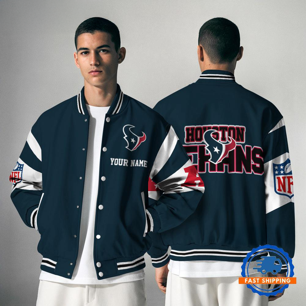Houston Texans  NFL Varsity Jacket | Custom Name Team Baseball Bomber for Fans