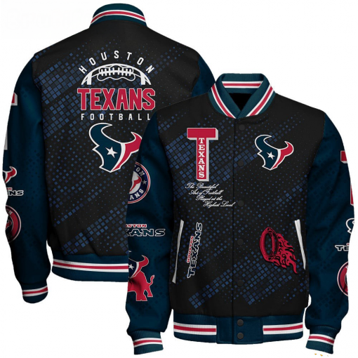 Houston Texans NFL Varsity Jacket – Retro Baseball Style - Image 2