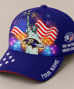 Baltimore Ravens NFL Baseball Cap 2025 – Stars & Stripes Edition