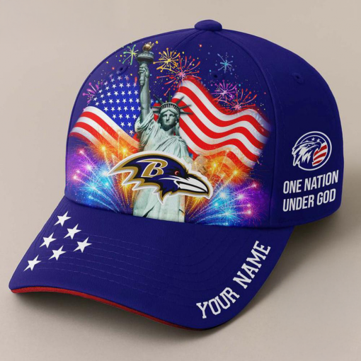 Baltimore Ravens NFL Baseball Cap 2025 – Stars & Stripes Edition - Image 2