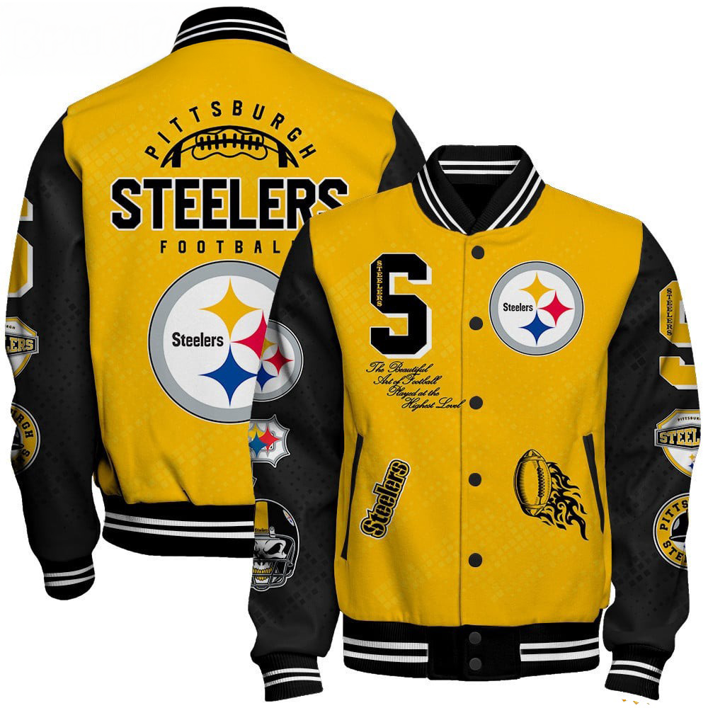 Pittsburgh Steelers NFL Varsity Jacket – Retro Baseball Style
