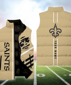 New Orleans Saints NFL Custom Puffer Vest | Personalized NFL Winter Gear