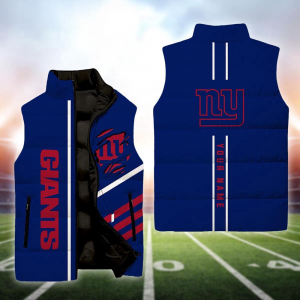 New York Giants NFL Custom Puffer Vest | Personalized NFL Winter Gear