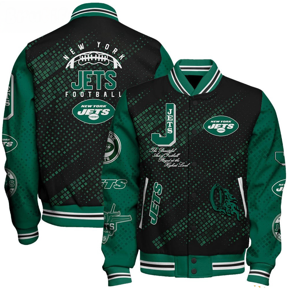 New York Jets NFL Varsity Jacket – Retro Baseball Style