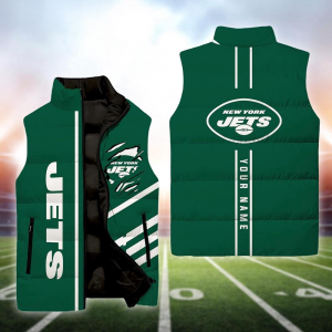 New York Jets NFL Custom Puffer Vest | Personalized NFL Winter Gear