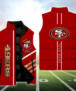 San Francisco 49ers NFL Custom Puffer Vest | Personalized NFL Winter Gear