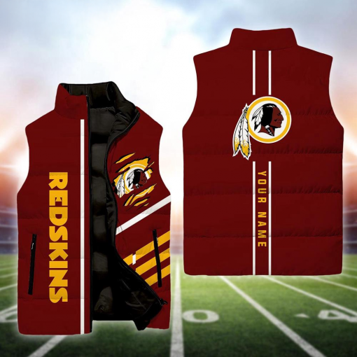 Washington Redskin NFL Custom Puffer Vest | Personalized NFL Winter Gear - Image 2