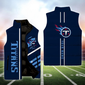 Tennessee Titans NFL Custom Puffer Vest | Personalized NFL Winter Gear