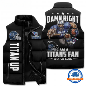 Tennessee Titans NFL Puffer Vest | Damn Right Fan Edition