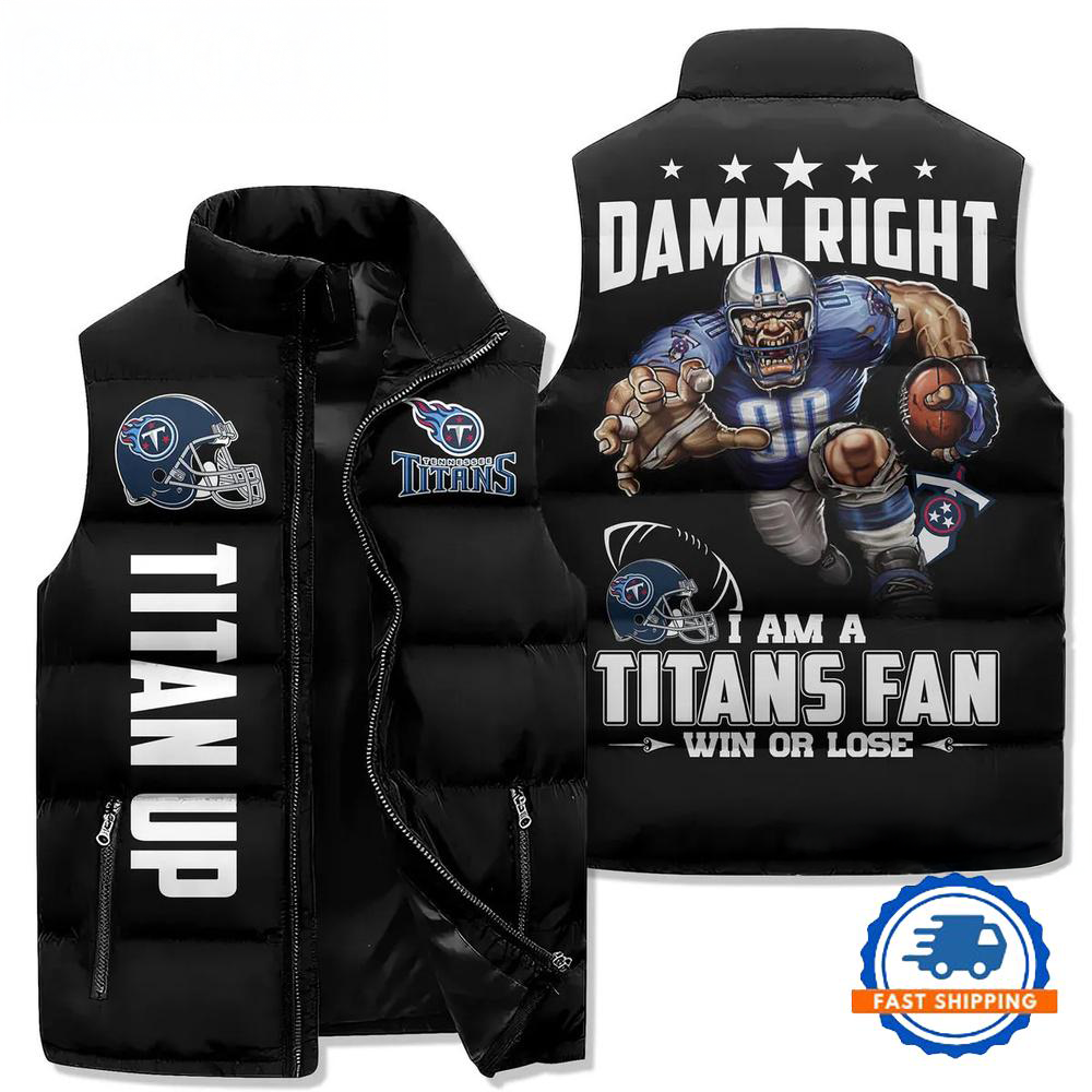 Tennessee Titans NFL Puffer Vest | Damn Right Fan Edition