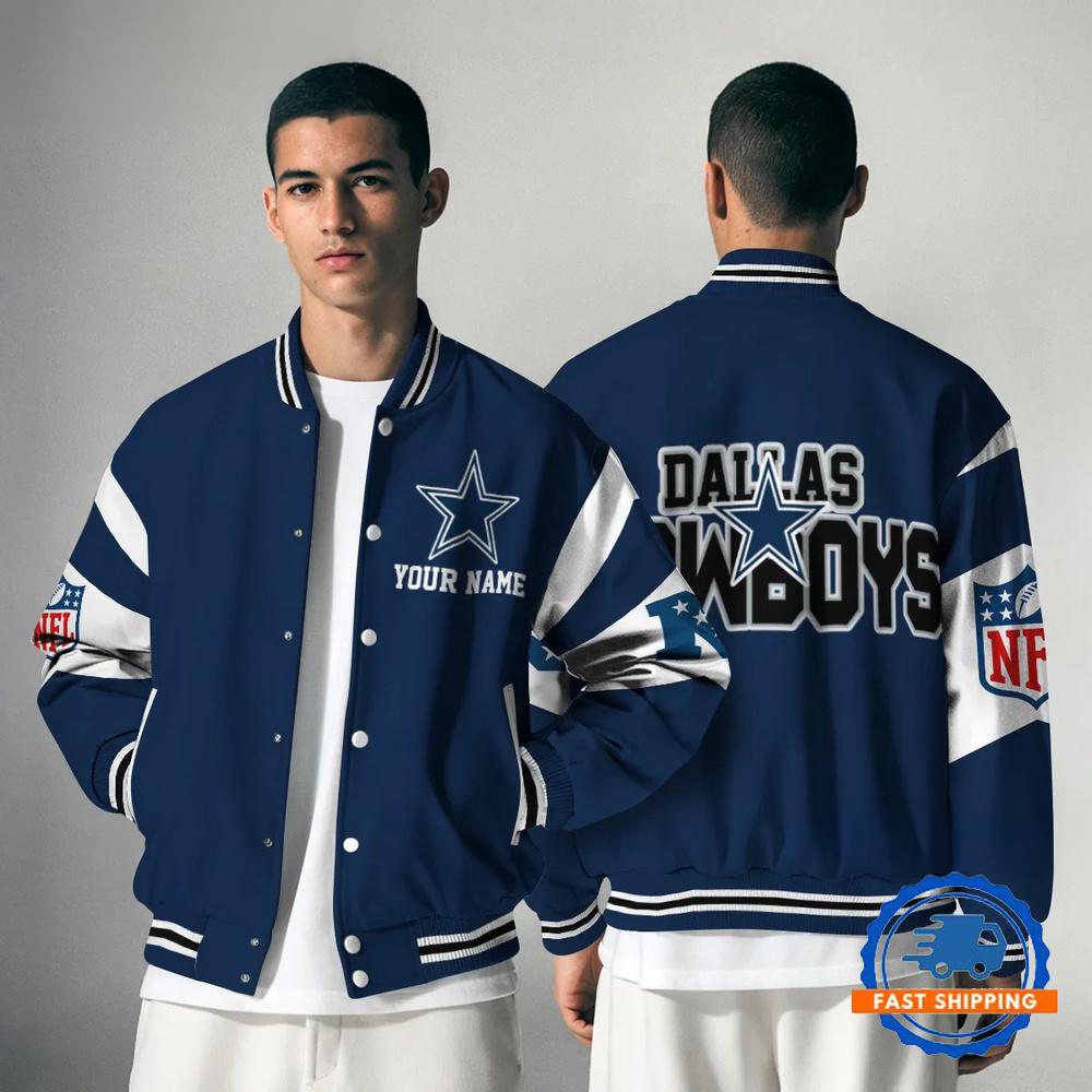 Dallas Cowboys NFL Varsity Jacket | Custom Name Team Baseball Bomber for Fans