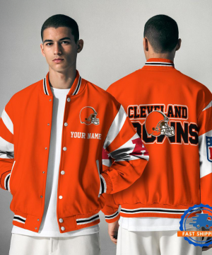Cleveland Browns  NFL Varsity Jacket | Custom Name Team Baseball Bomber for Fans