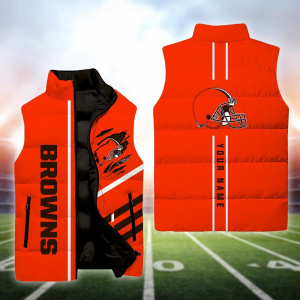 Cleveland Browns NFL Custom Puffer Vest | Personalized NFL Winter Gear
