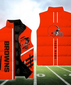 Cleveland Browns NFL Custom Puffer Vest | Personalized NFL Winter Gear