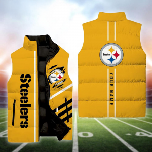 Pittsburgh Steelers NFL Custom Puffer Vest | Personalized NFL Winter Gear