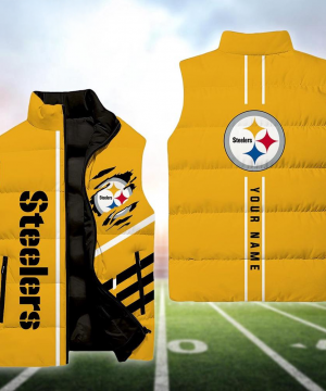 Pittsburgh Steelers NFL Custom Puffer Vest | Personalized NFL Winter Gear