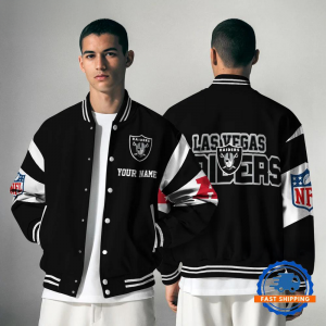 Las Vegas Raiders NFL Varsity Jacket | Custom Name Team Baseball Bomber for Fans
