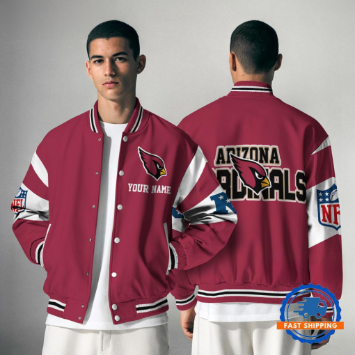 Arizona Cardinals NFL Varsity Jacket | Custom Name Team Baseball Bomber for Fans - Image 2
