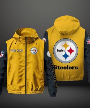Pittsburgh Steelers NFL Hooded Windbreaker Jacket | Custom Name Lightweight Fan Outerwear