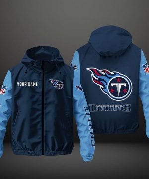 Tennessee Titans NFL Hooded Windbreaker Jacket | Custom Name Lightweight Fan Outerwear