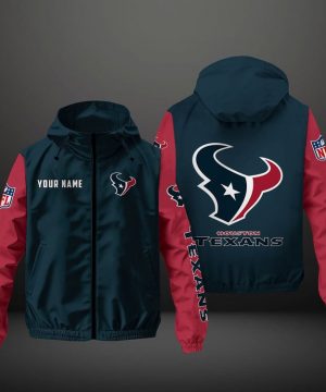 Houston Texans NFL Hooded Windbreaker Jacket | Custom Name Lightweight Fan Outerwear