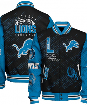 Detroit Lions NFL Varsity Jacket – Retro Baseball Style