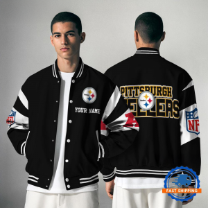 Pittsburgh Steelers  NFL Varsity Jacket | Custom Name Team Baseball Bomber for Fans