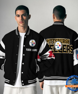 Pittsburgh Steelers  NFL Varsity Jacket | Custom Name Team Baseball Bomber for Fans