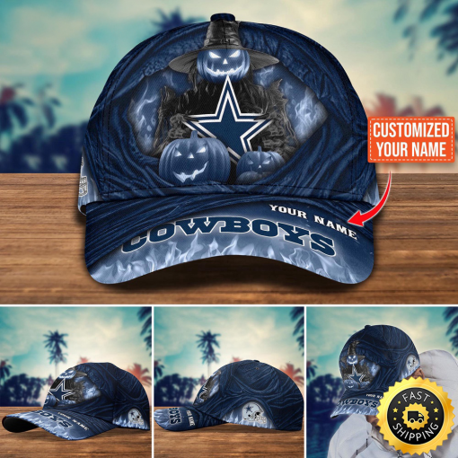 Personalized Dallas Cowboys NFL Halloween Cap 2025 | Custom Name NFL Hat - Image 2
