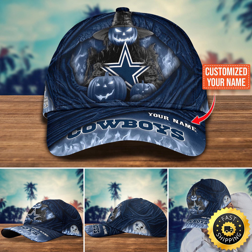Personalized Dallas Cowboys NFL Halloween Cap 2025 | Custom Name NFL Hat