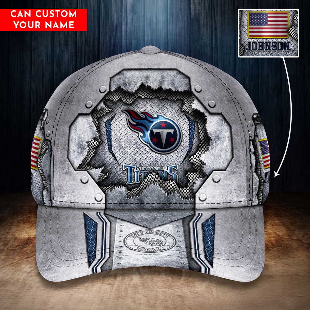 Tennessee Titans NFL Custom Name Cap | Metal Armor Style