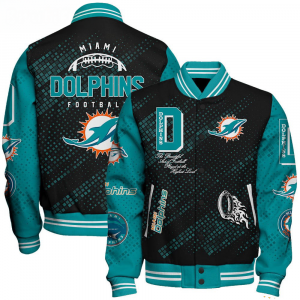 Miami Dolphins NFL Varsity Jacket – Retro Baseball Style