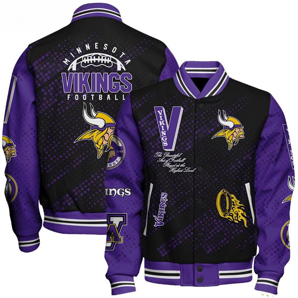 Minnesota Vikings NFL Varsity Jacket – Retro Baseball Style